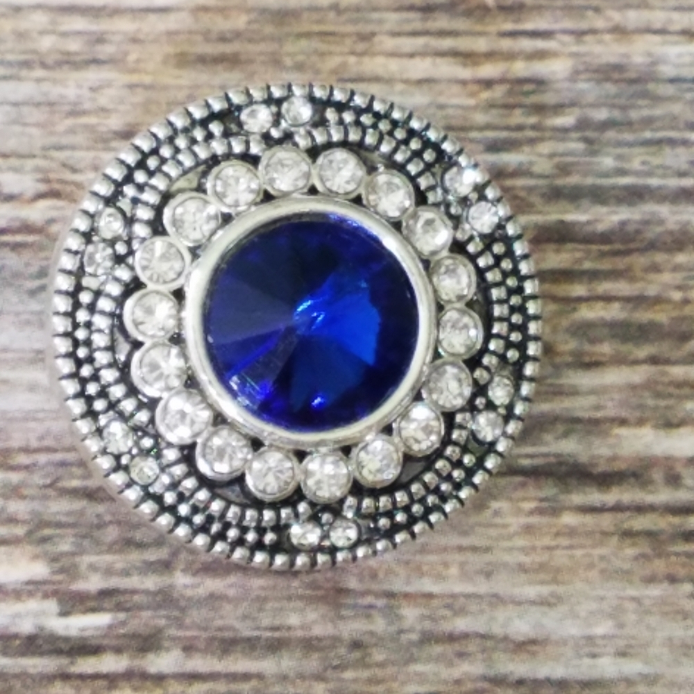 Blue crystal snap for Snap jewelry